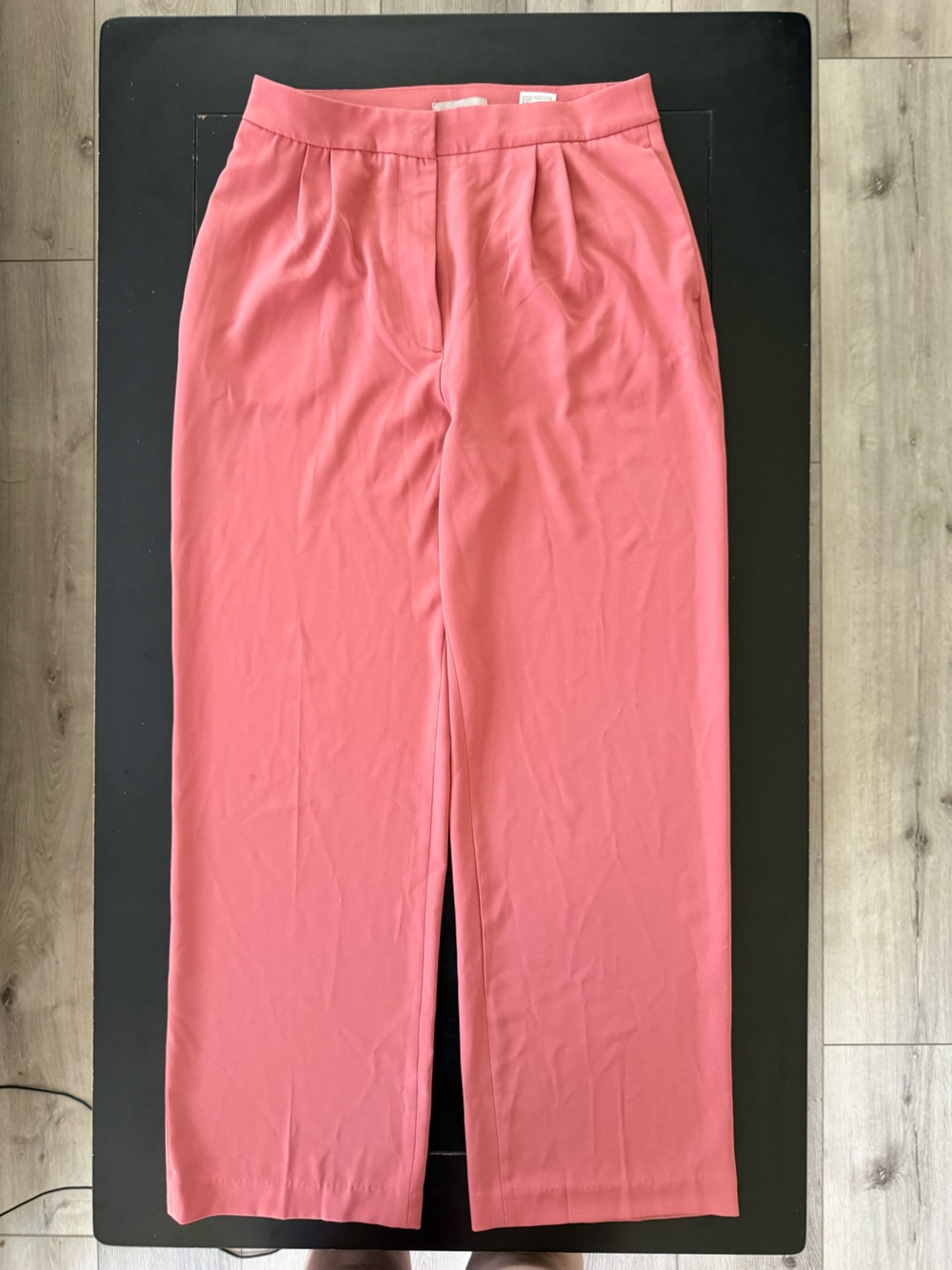 H&M Solid Coral Wide-Leg Trousers
